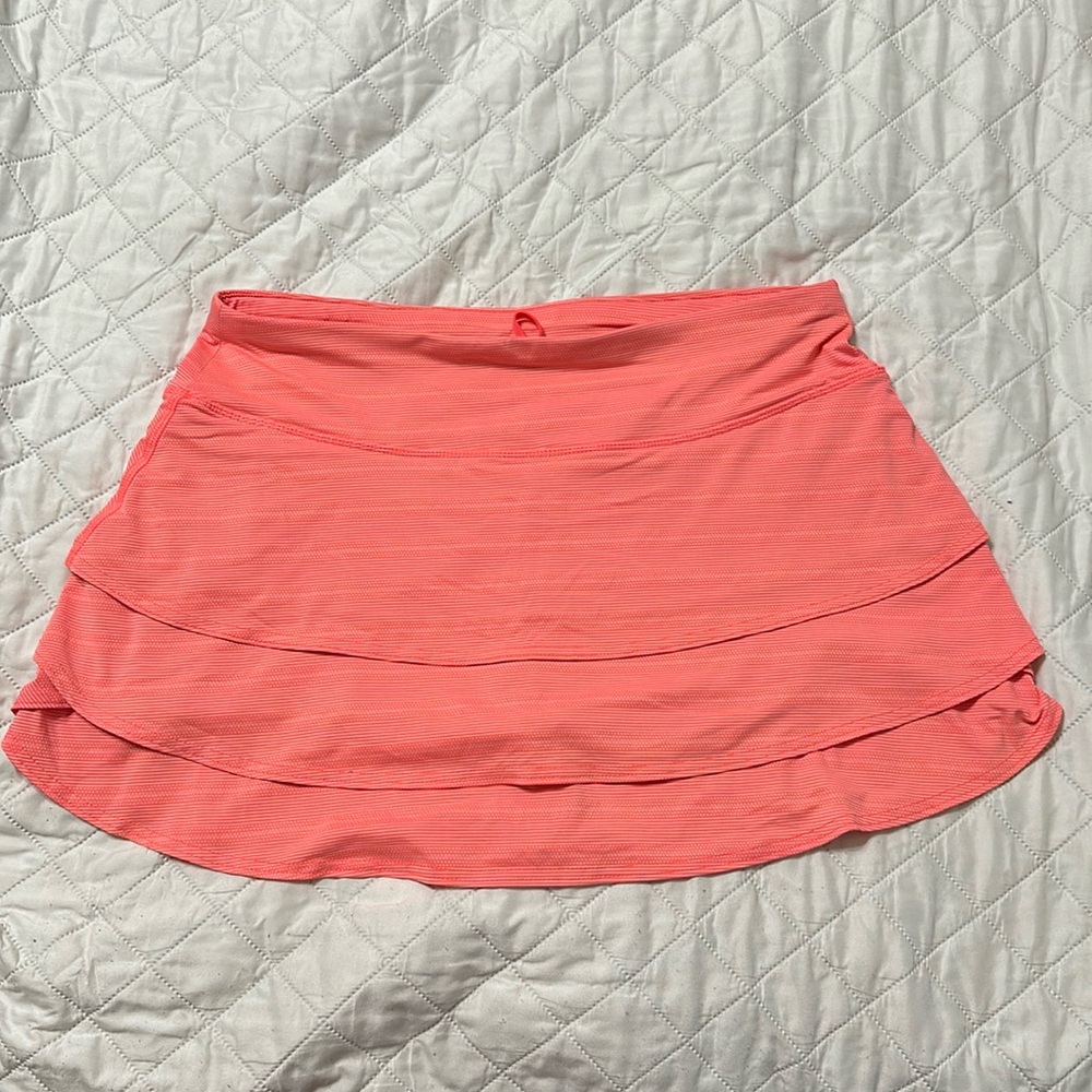 Athleta Track Stripe Swagger Mini Skort Coral Size Large